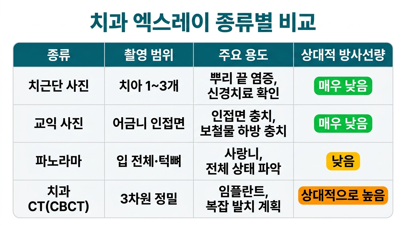 엑스레이의 종류별 비교