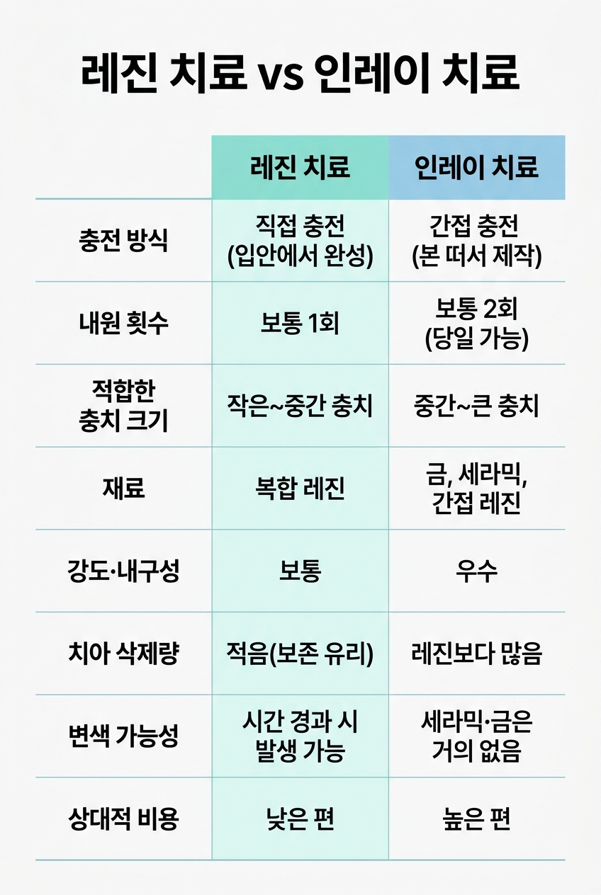 레진과 인레이의 비교