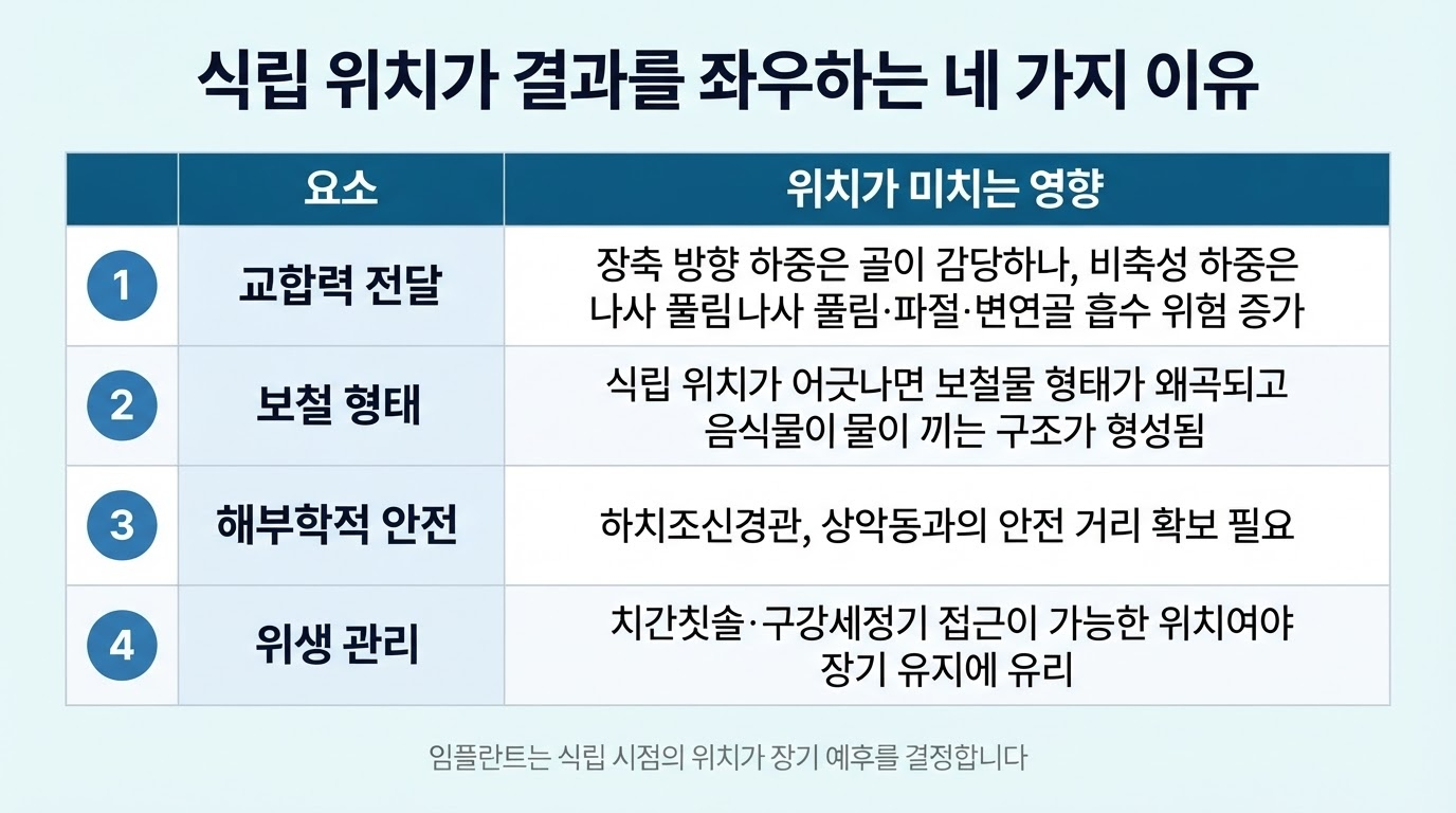 임플란트 식립 위치가 중요한 이유