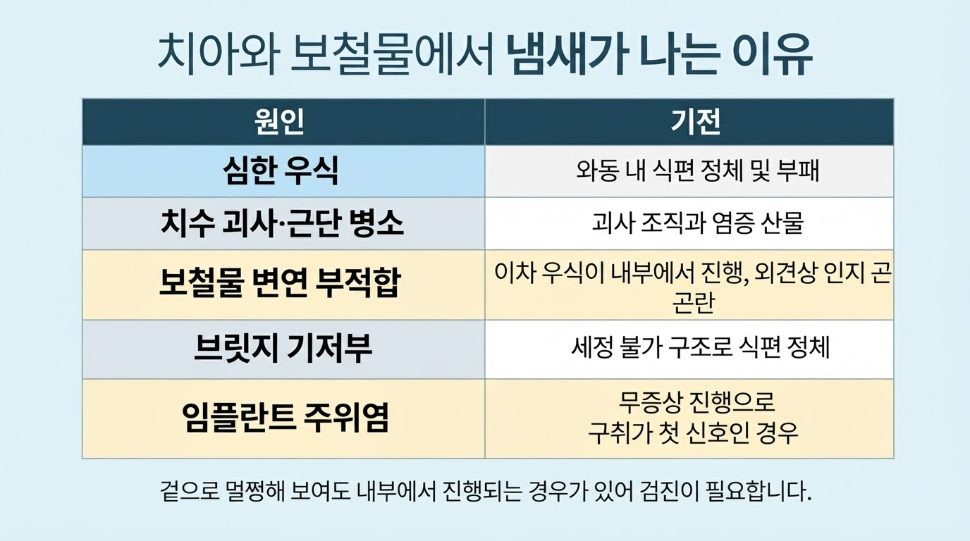 입냄새 원인과 해결 — 가글로 안 되는 이유