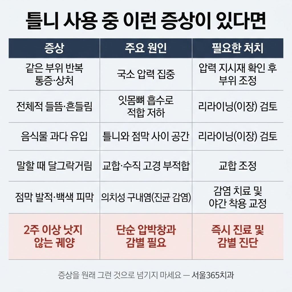 틀니 불편 시 필요한 체크