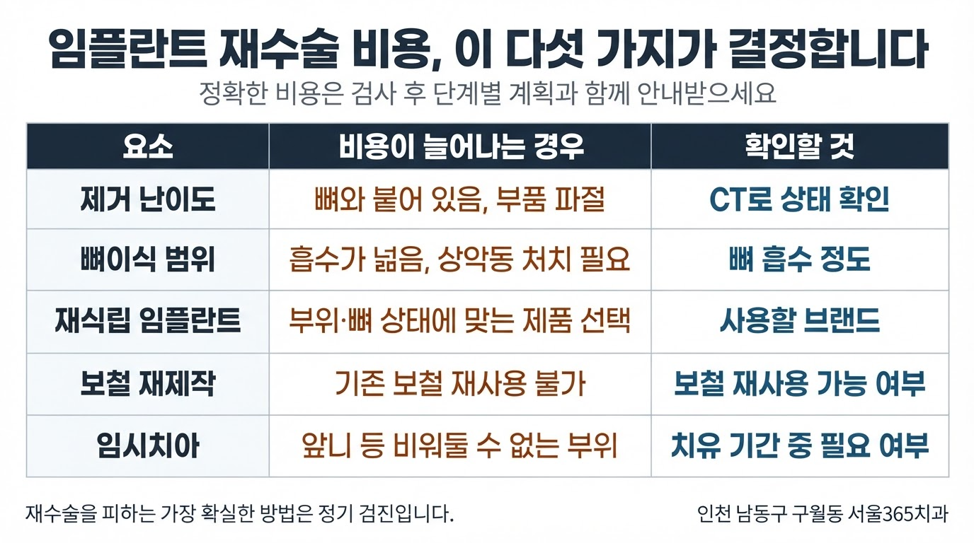 재수술 비용 결정요소